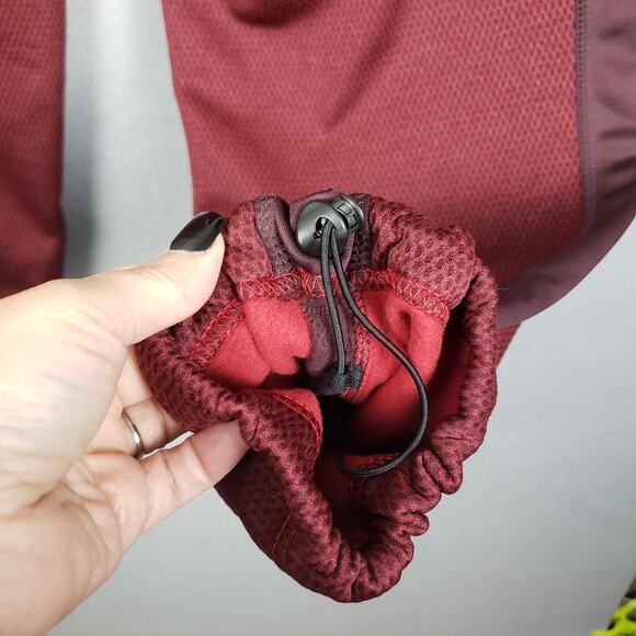 Nike Men's Size M Therma-Fit Track Pant Joggers Maroon Burgundy Red Stripe Mesh - Picture 8 of 10